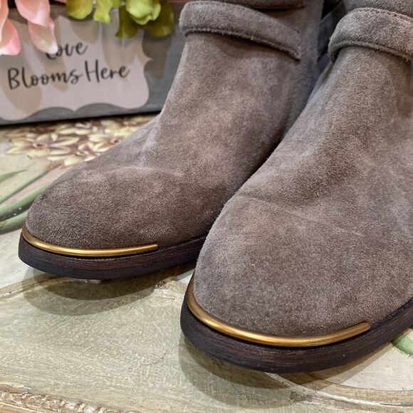 UGG Kelby Suede Leather Harness Ankle Boots Mouse Gray Sz 7 Excellent Condition - Picture 8 of 13